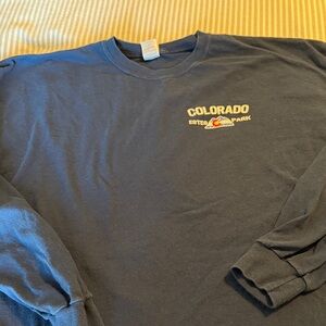 Colorado Estes Park Navy Blue Long Sleeve Gildan 100% Cotton Tee T Shirt XXL